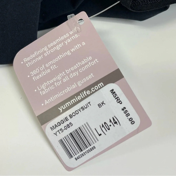 Yummie Maggie Bodysuit Womens Size Large Black Sleeveless One Piece Pull On NWT - Picture 9 of 9